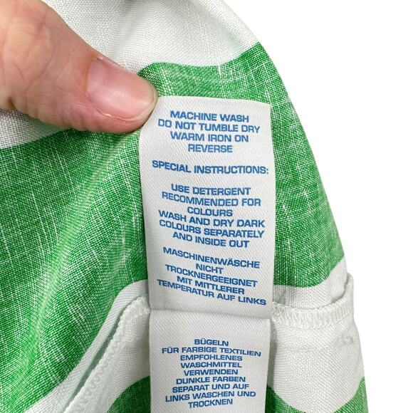 Boden Green White Pleated Sleeveless Tank Top Fit & Flare Dress - Picture 7 of 7